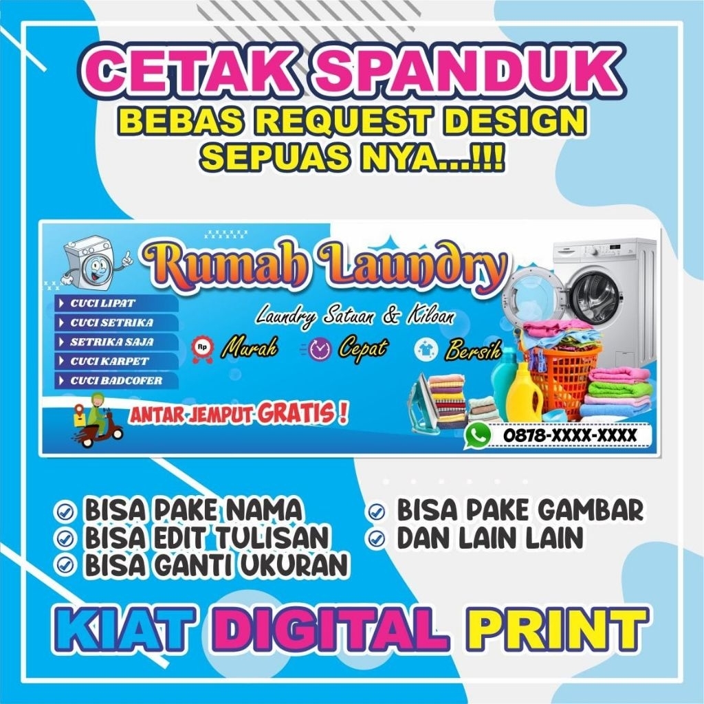 Spanduk / Banner LAUNDRY Bebas Request Design