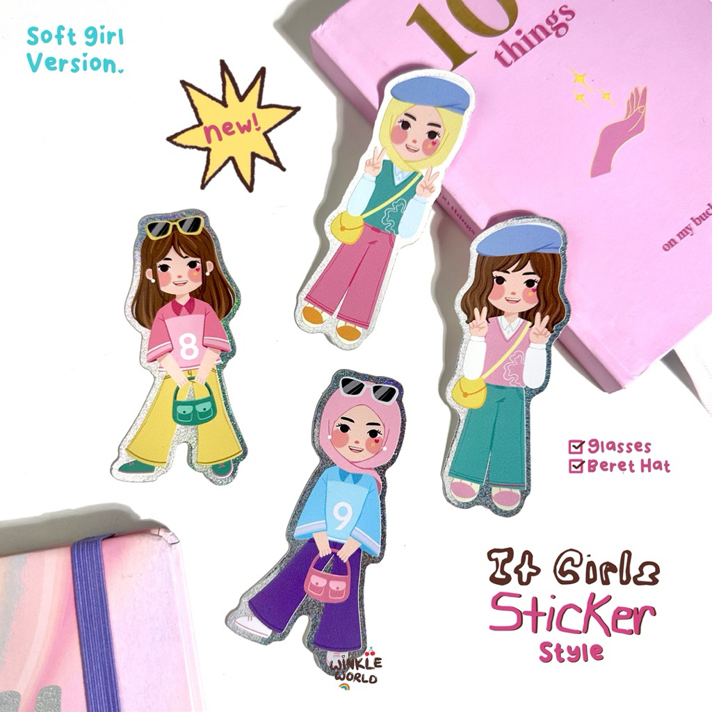 

Sticker Hologram Die Cut It Girl / Sticker It Girl / Sticker Hologram / Sticker Die Cut