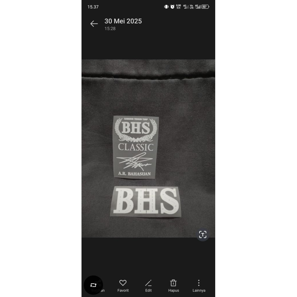 

stiker BHS DTF sablon, pengganti logo BHS rusak