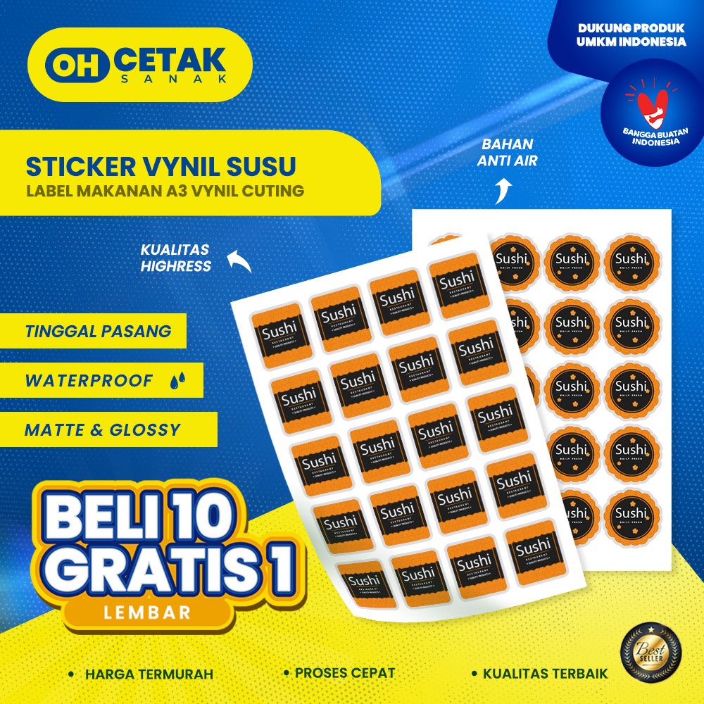 

Label Kemasan Vynil Susu Cutting Murah / STIKER LABEL KEMASAN