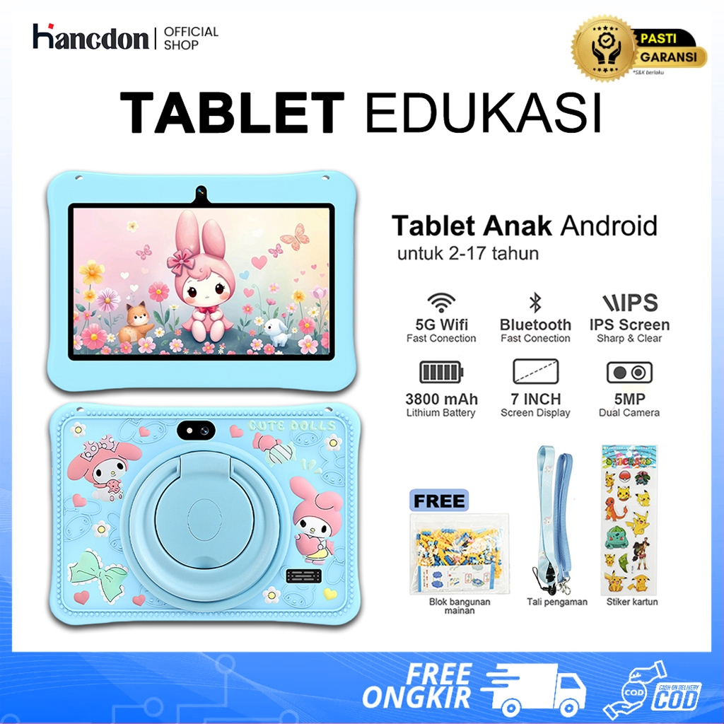 Hancdon Tablet Android Tab F06 6GB+128GB 7inch Wifi 5G Dual SIM Tablet PC Asli Baru Tablet Untuk Ana
