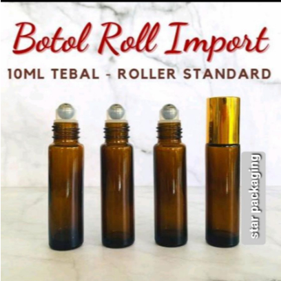 Botol Roll On 10ml Cokelat Botol Roll On 10ml Amber Tebal EssentialOil