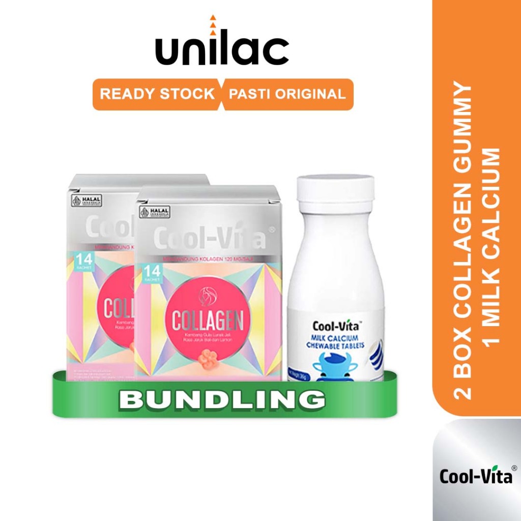 Coolvita Collagen Gummy + Coolvita Calcium 1 Botol | Coolvita Peninggi Badan Anak