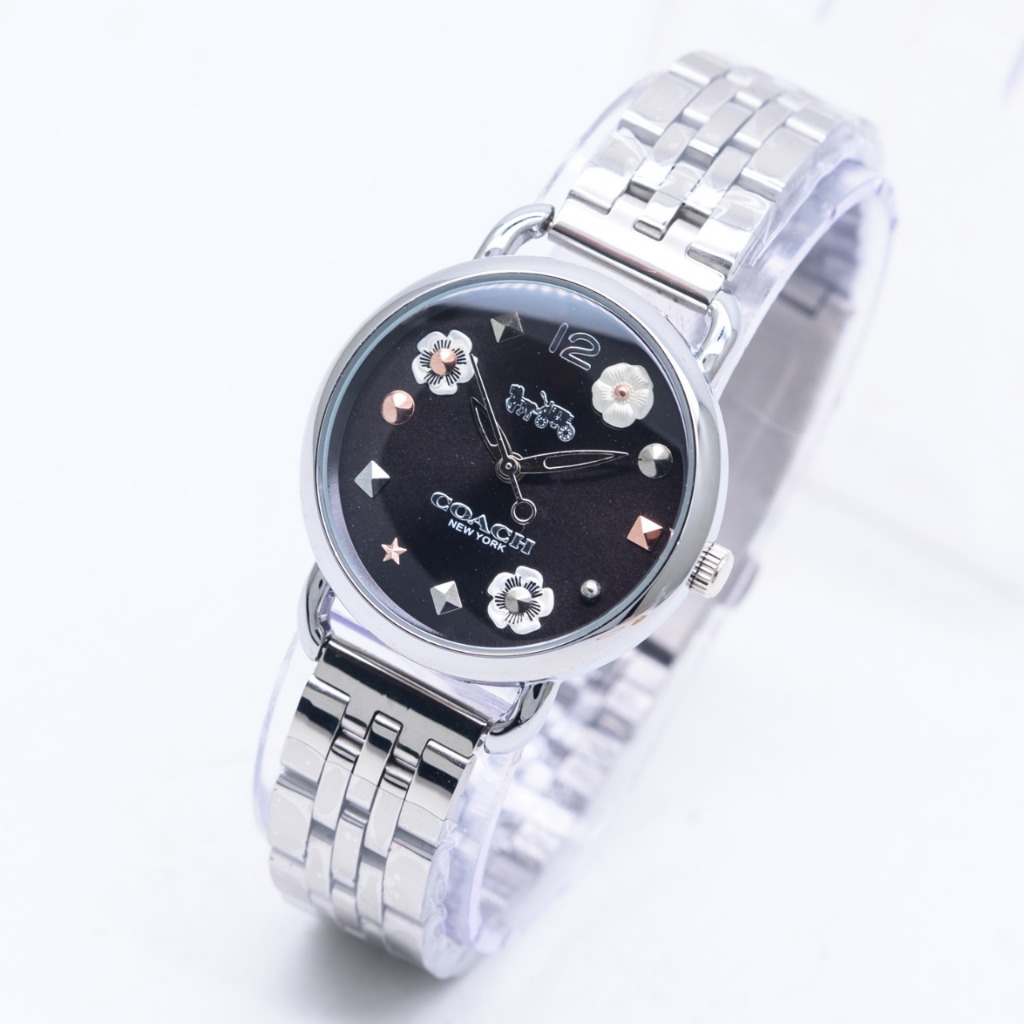 Jam Tangan Wanita Coach Flower C 1655 Bunga Rantai Elegant Tanggal