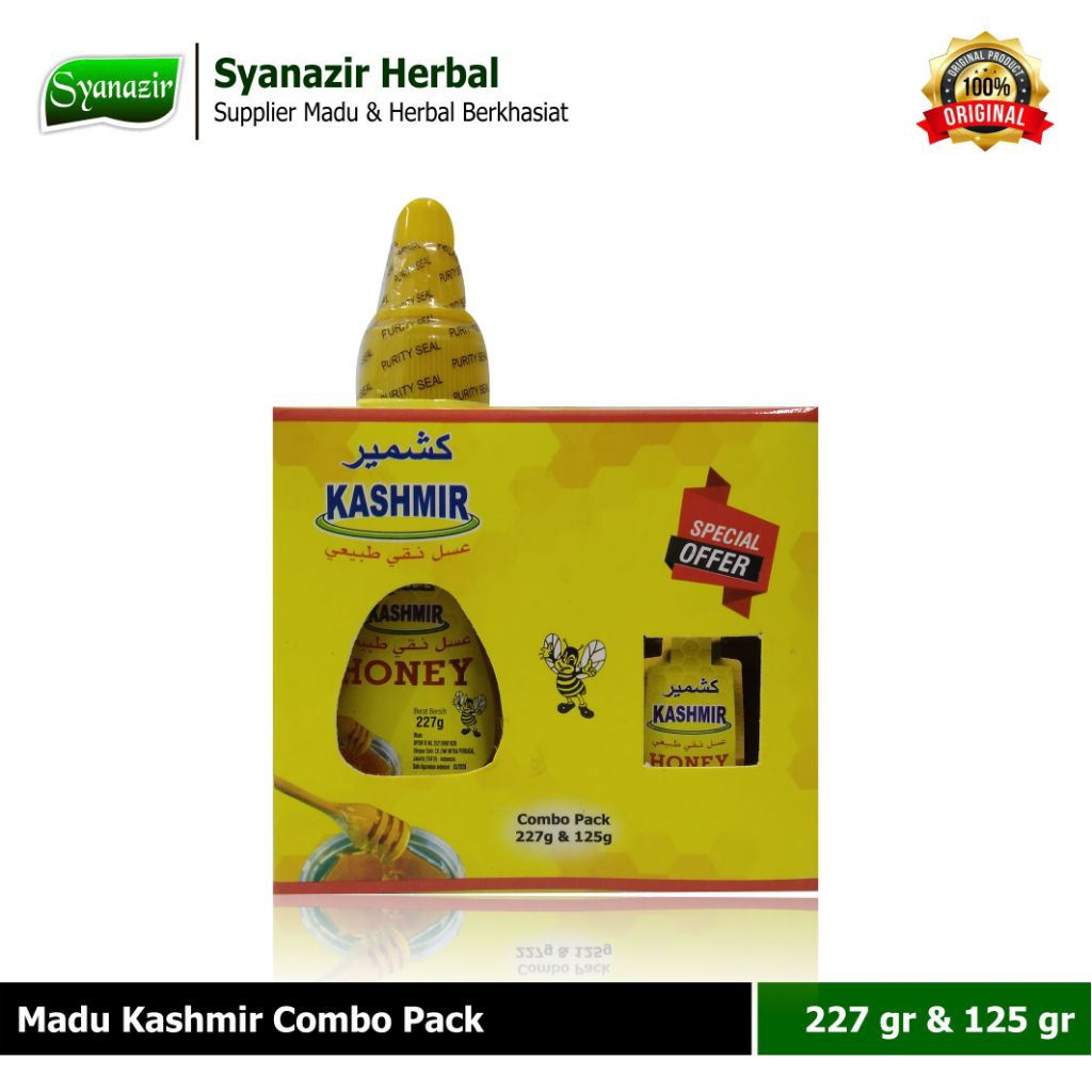 

Madu Kashmir Honey Combo Pack 227 g & 125 gr - Madu Kasmir Asli Murni Alami