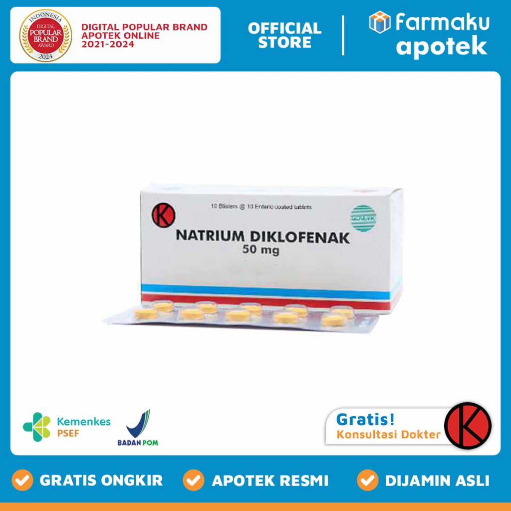 Natrium Diclofenac 50 mg Strip  10 tablet salut enterik - BHL