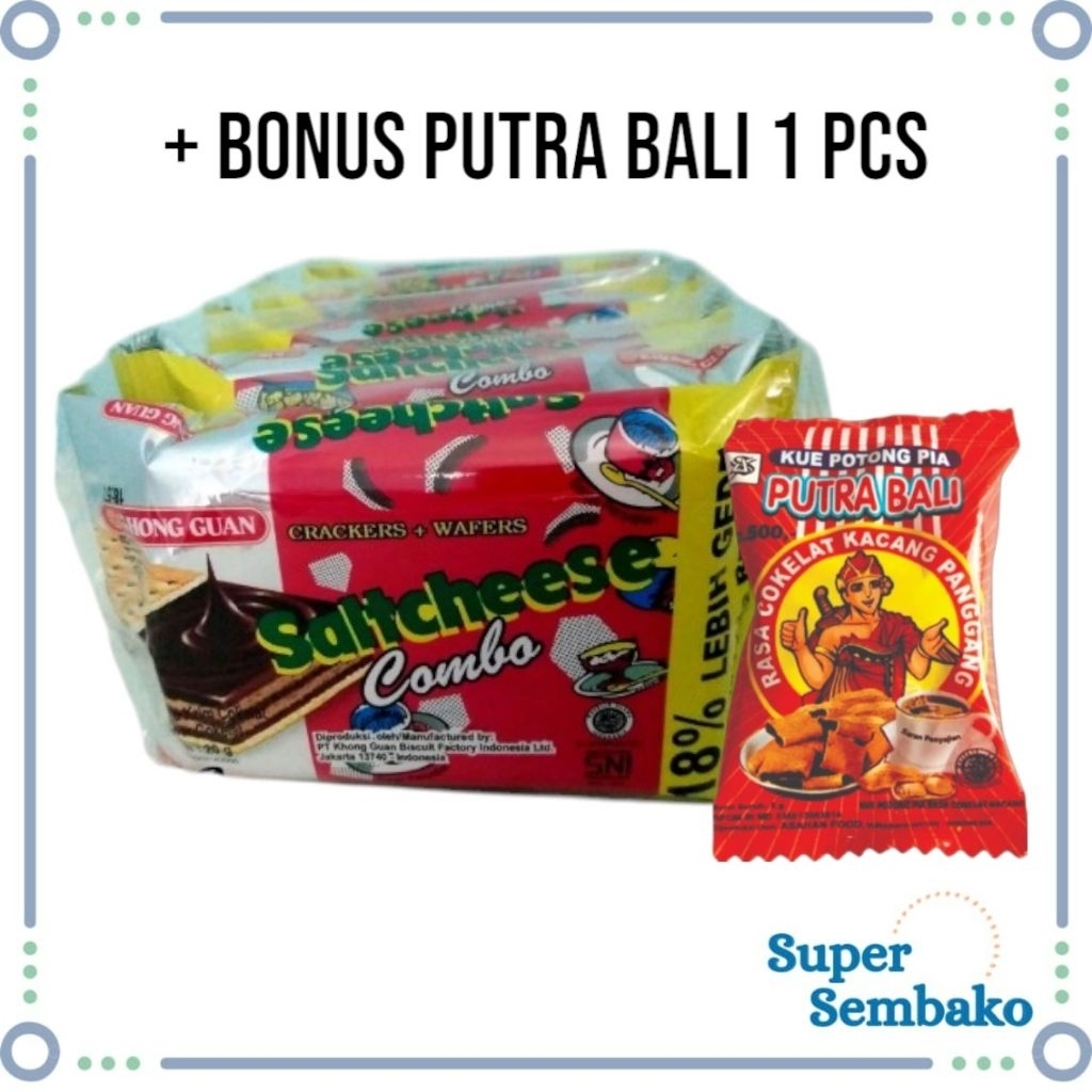 

Snack Biskuit Kong Guan Saltcheese 20g Isi 10 Bungkus + BONUS Putra Bali 1 Pcs