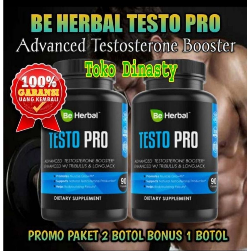 Promo 3 Botol Suplemen Pria Dewasa BerEnergy Be Herbal Testo Pro Testosterone Booster