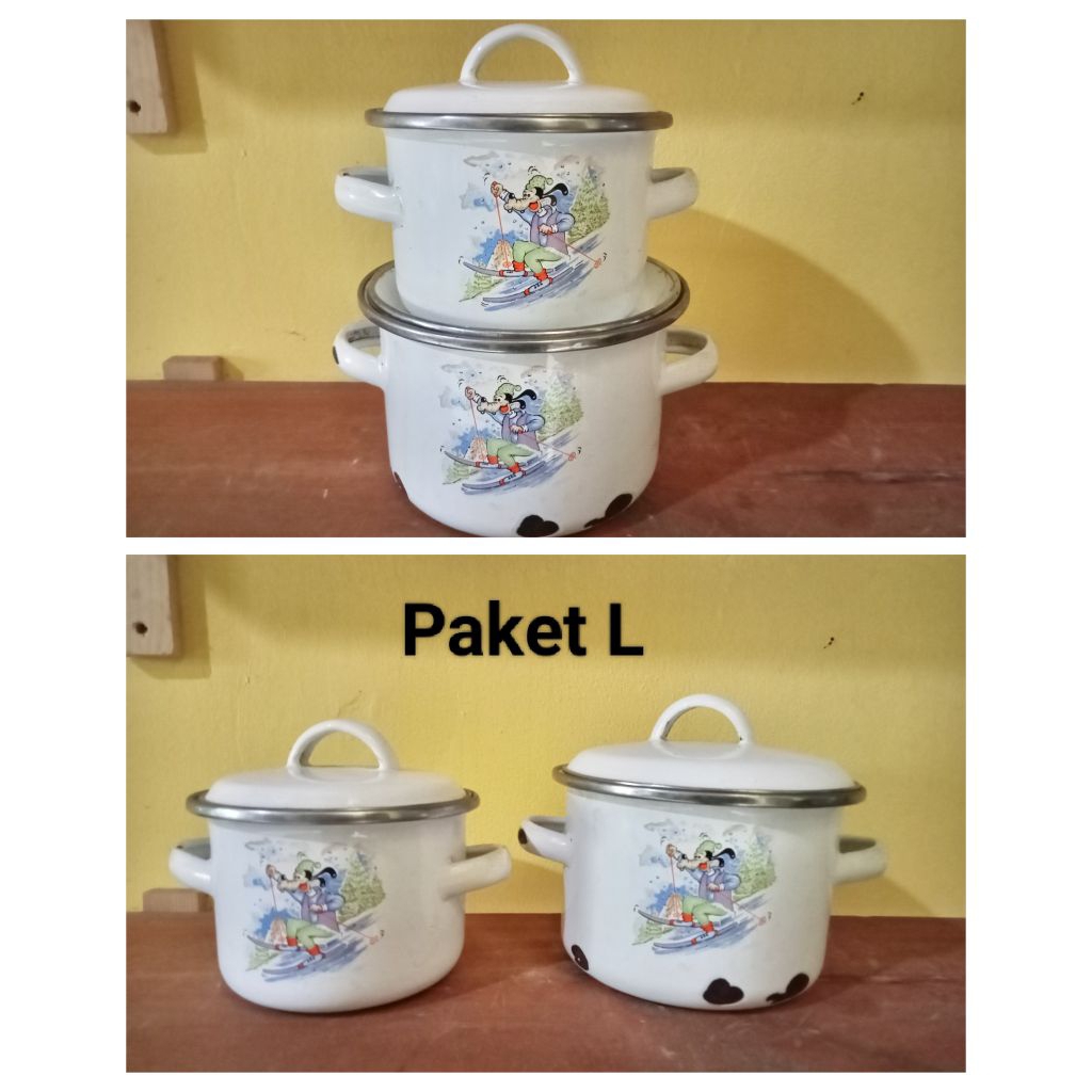 rantang/mangkok/rantang enamel/dekorasi