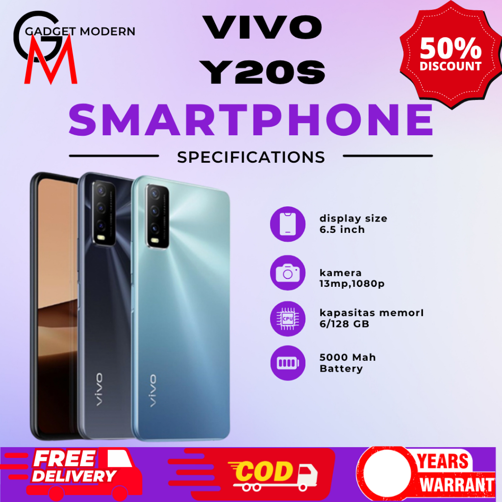 HP VIVO Y20S RAM 6/128 GB Garansi 1 Tahun