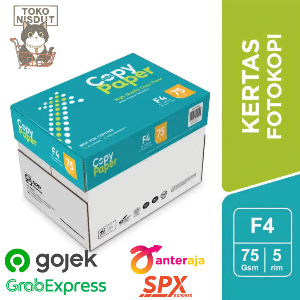

(5 Rim F4) Copy Paper Kertas HVS F4 75 Gram 1 Dus |HVS F4 75gram Kertas HVS A4 KHUSUS instant Sameday