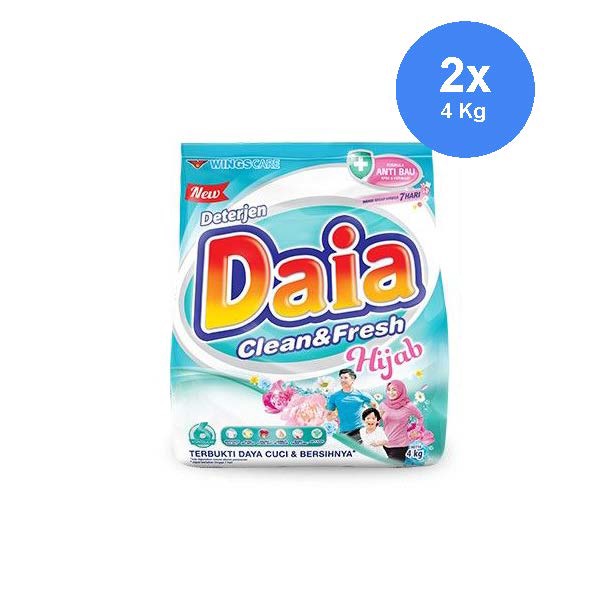KODE S73V DAIA Deterjen Bubuk Clean  Fresh Bag 4kg x 2