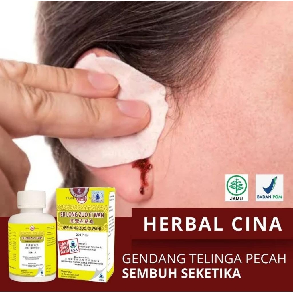 Er Long Zuo Ci Wan Ori Herbal Cina Gendang Telinga Pecah Obat Telinga Berdenging Tuli Budeg  Tinnitu