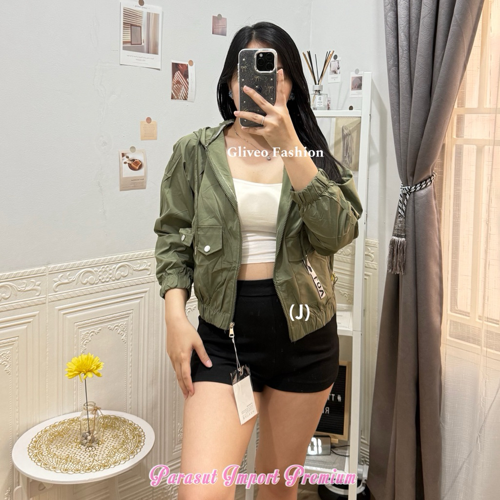 vii GLIVEO (COD) - JAKET KOREA PARASUT IMPORT PREMIUM / JAKET PARASUT CEWEK / JAKET HOODIE WANITA