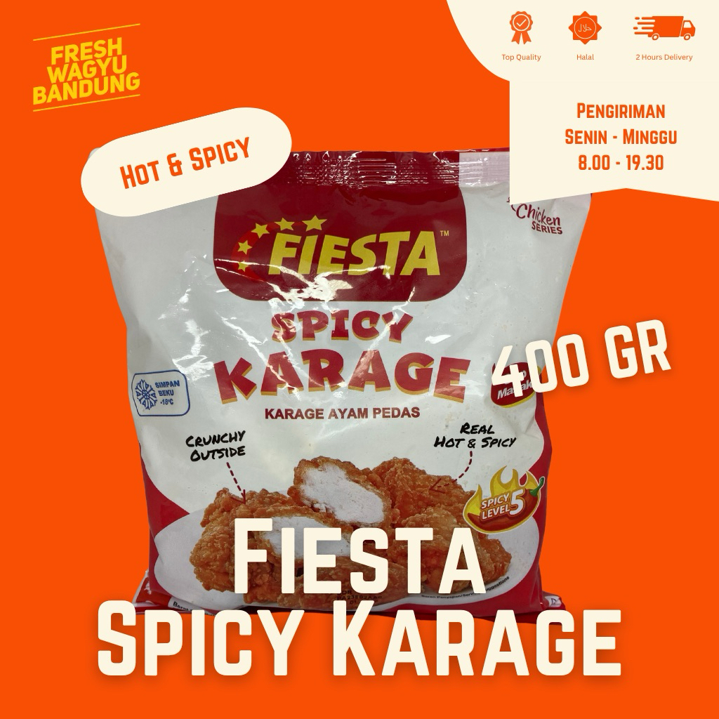 

FIESTA SPICY KARAGE Premium Nugget Naget Ayam Pedas 500g