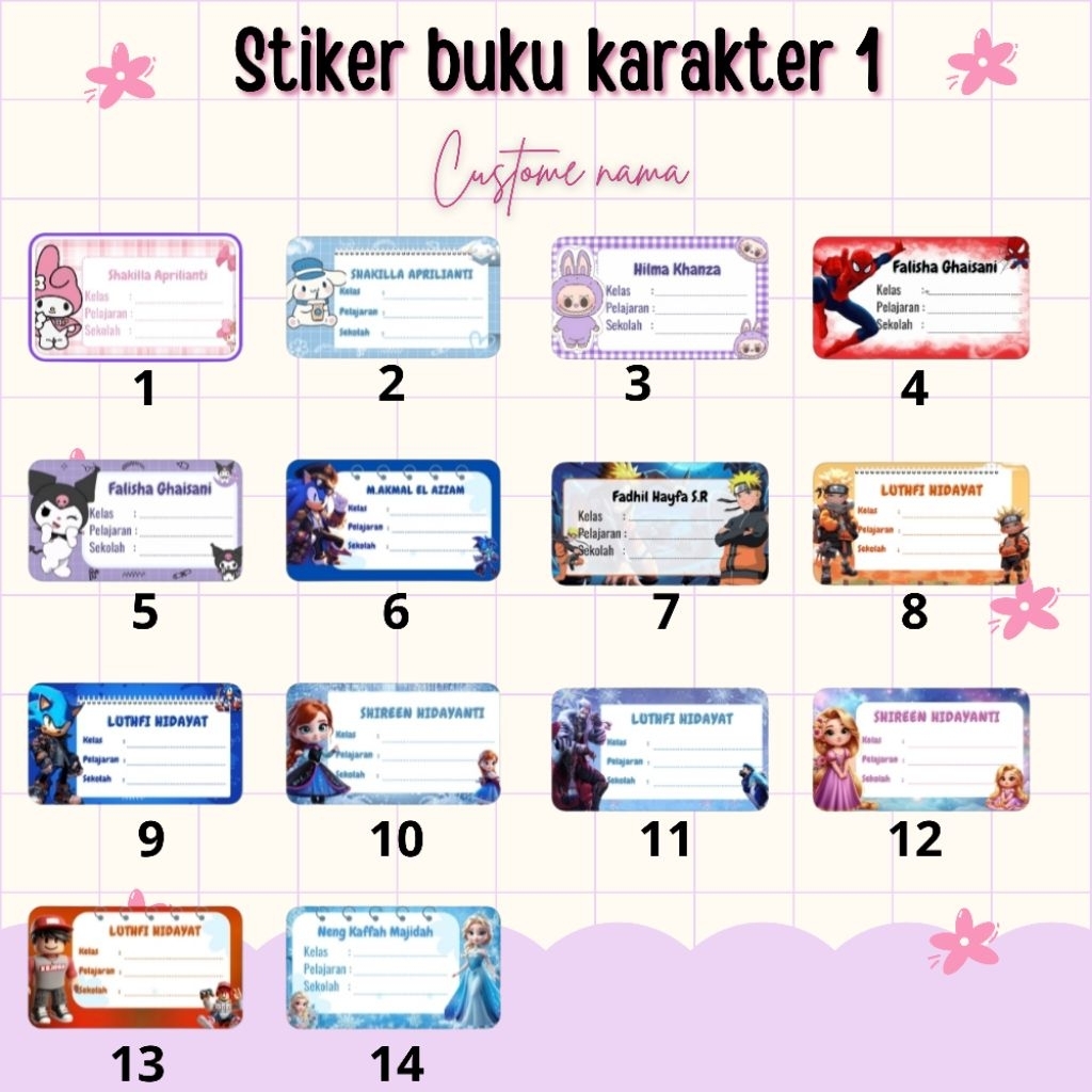 

Stiker buku karakter 1