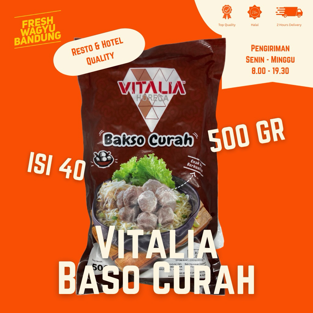 

VITALIA BAKSO SAPI AYAM BESAR CURAH BASO HALAL ISI 40 PREMIUM