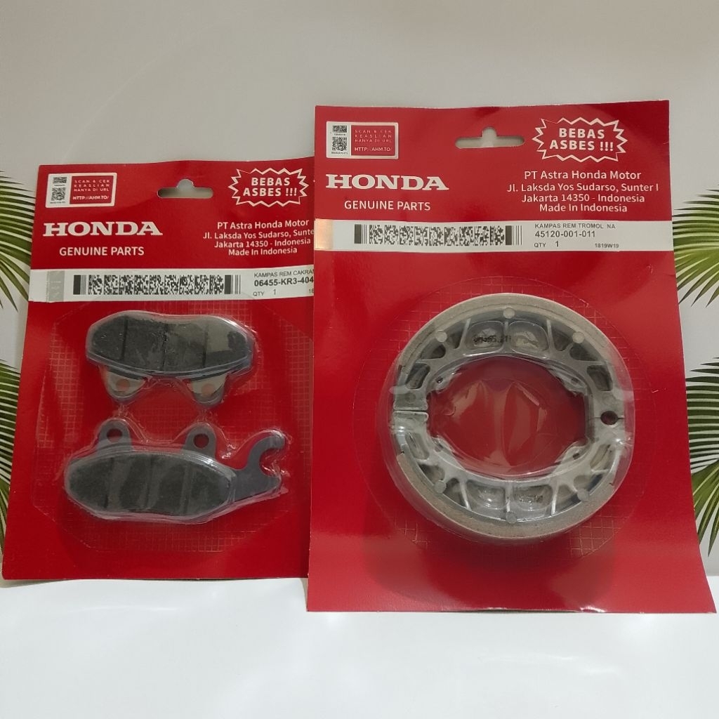 DISPAD KAMPAS REM DEPAN DAN KAMPAS REM BELAKANG SUPRA REVO LAMA SUPRA FIT KARISMA SUPRA X 125 KIRANA