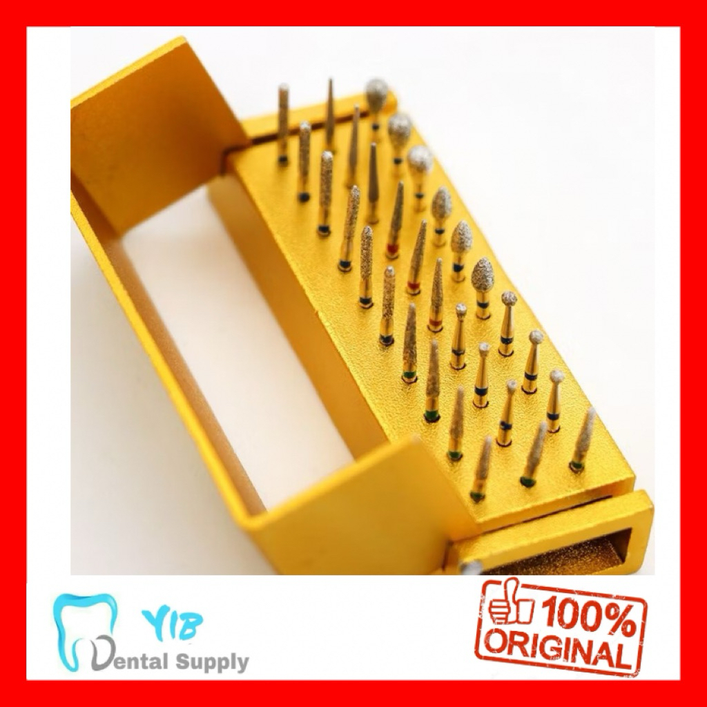 30pcs Dental Diamond Bur Dental Bur Set High Speed Mata Bur Gigi Dan Bur Holder