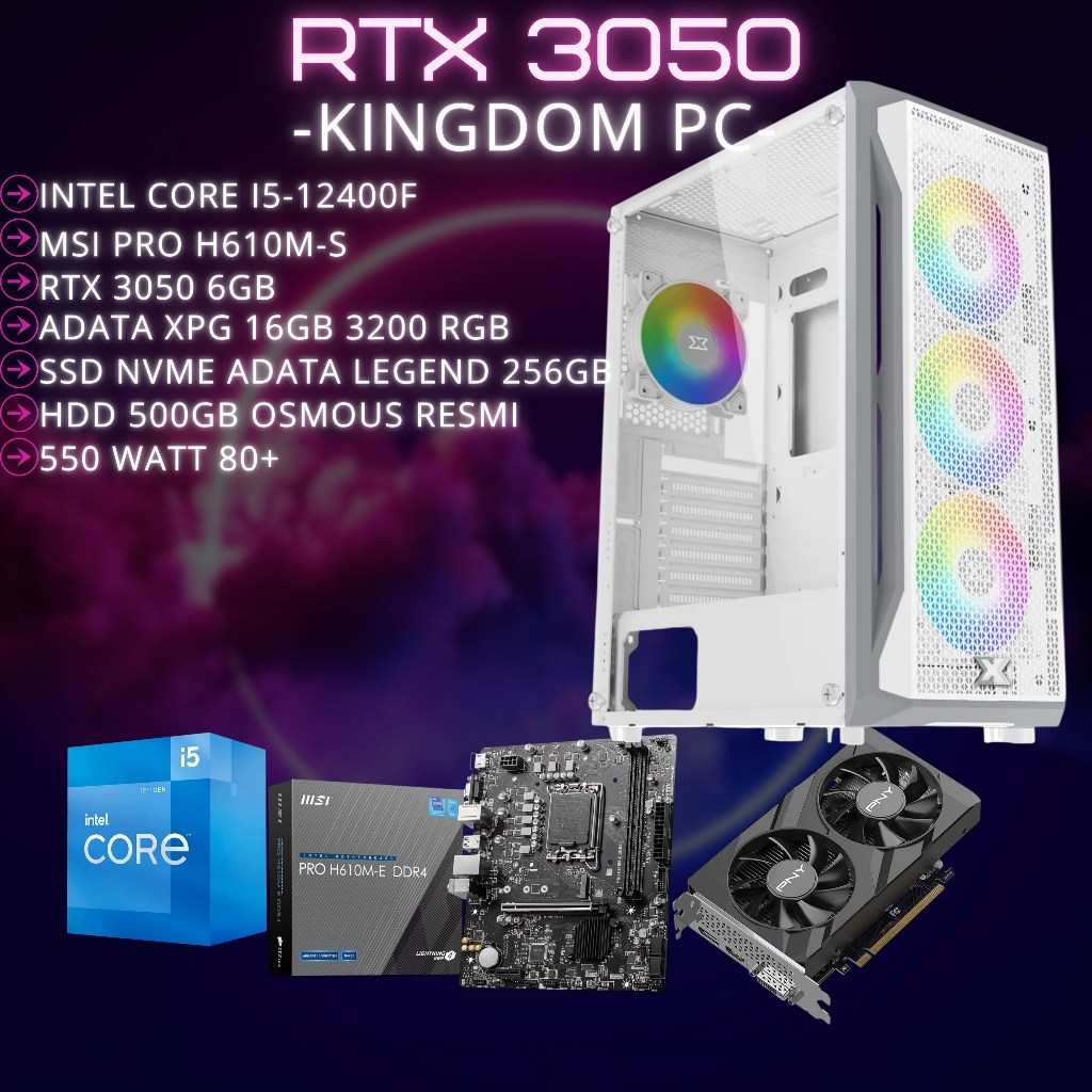 Intel Core i5-12400F RTX 3050 Kingdom PC