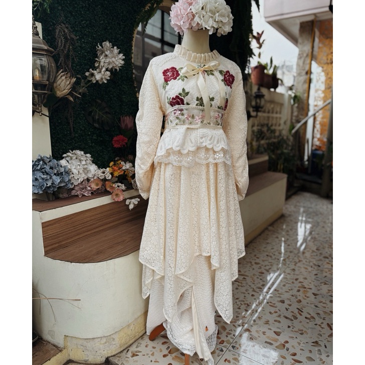 Tunik Dress Pesta Renda tunik pesta kondangan simple elegant elvira