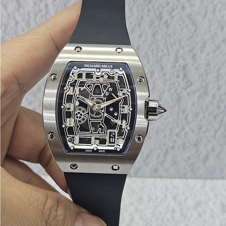 JAM TANGAN RM 6701 TITANIUM SILVER DAN ROSE GOLD SWISS AUTOMATIC RM67-01 RM 67-01 SWISS