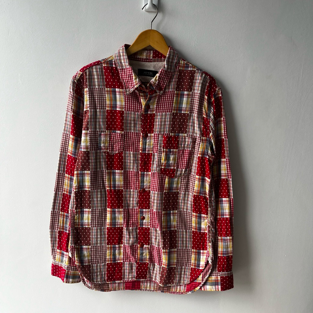 kemeja aspesi patchwork shirt