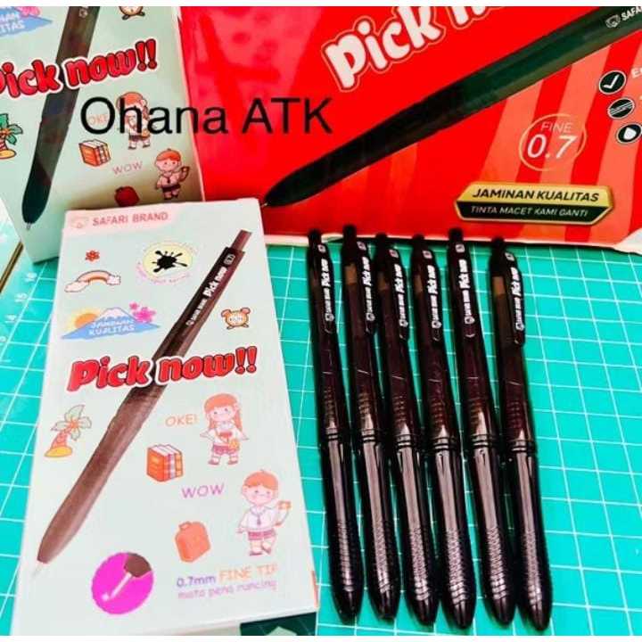 

(12 pcs) BALLPOINT Pick Now!! SAFARI SF-800B Hitam 0.7 mm