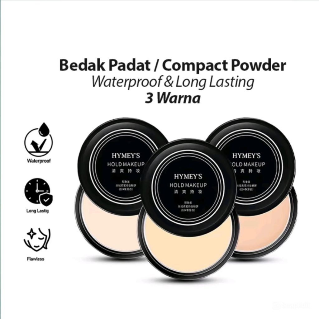 (COD) IMAGES HYMEY'S Powder Bedak Glowing Tahan Lama Anti Air Images Professional Pressed Compact Po