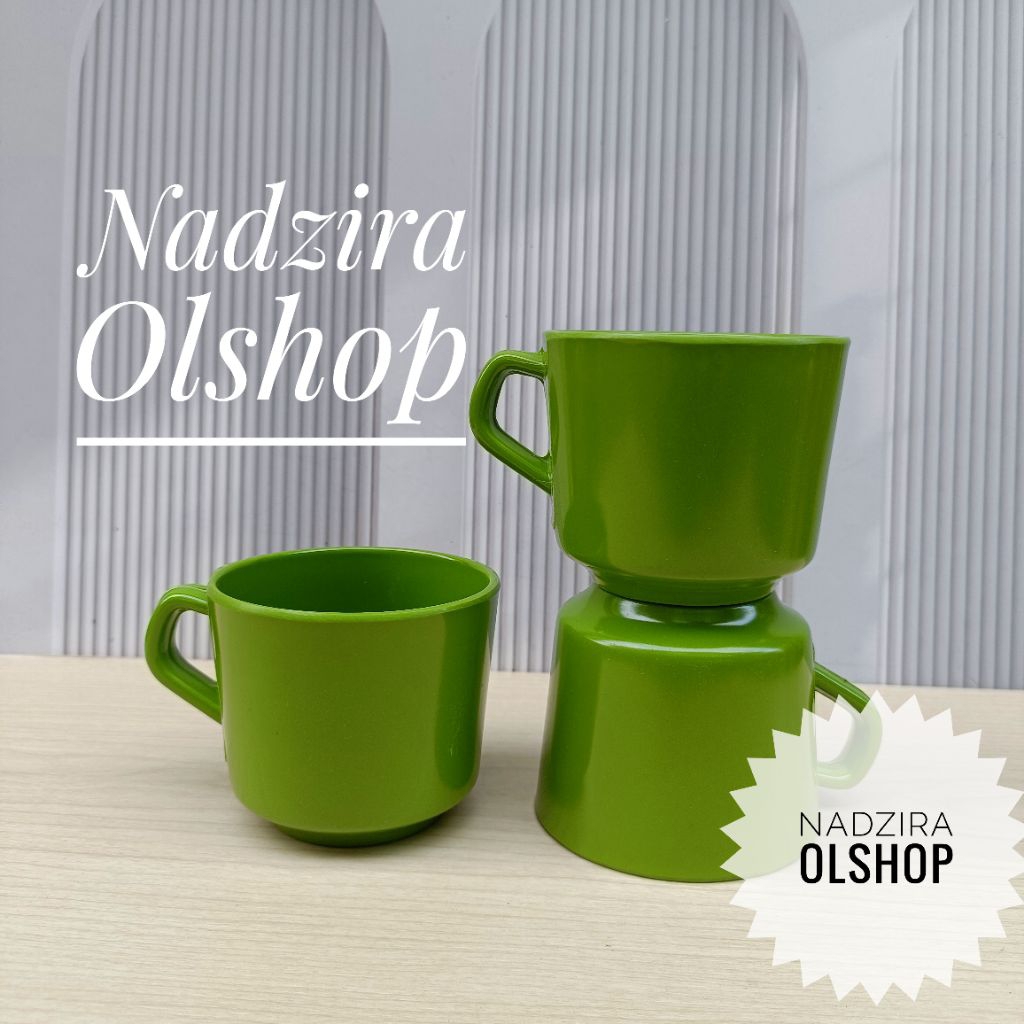 TERBARU 6 PCS GELAS MELAMIN GELAS KOPI GELAS TEH CANGKIR MELAMIN GAGANG TEBAL BERKUALITAS.