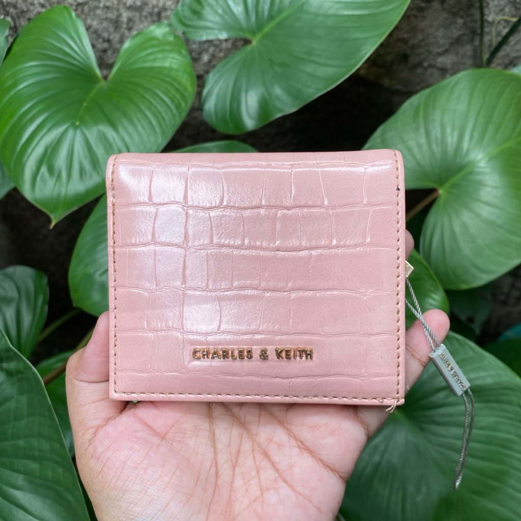 Charles & Keith mini wallet croco dompet wanita mini ck original dompet wanita mini wallet croco