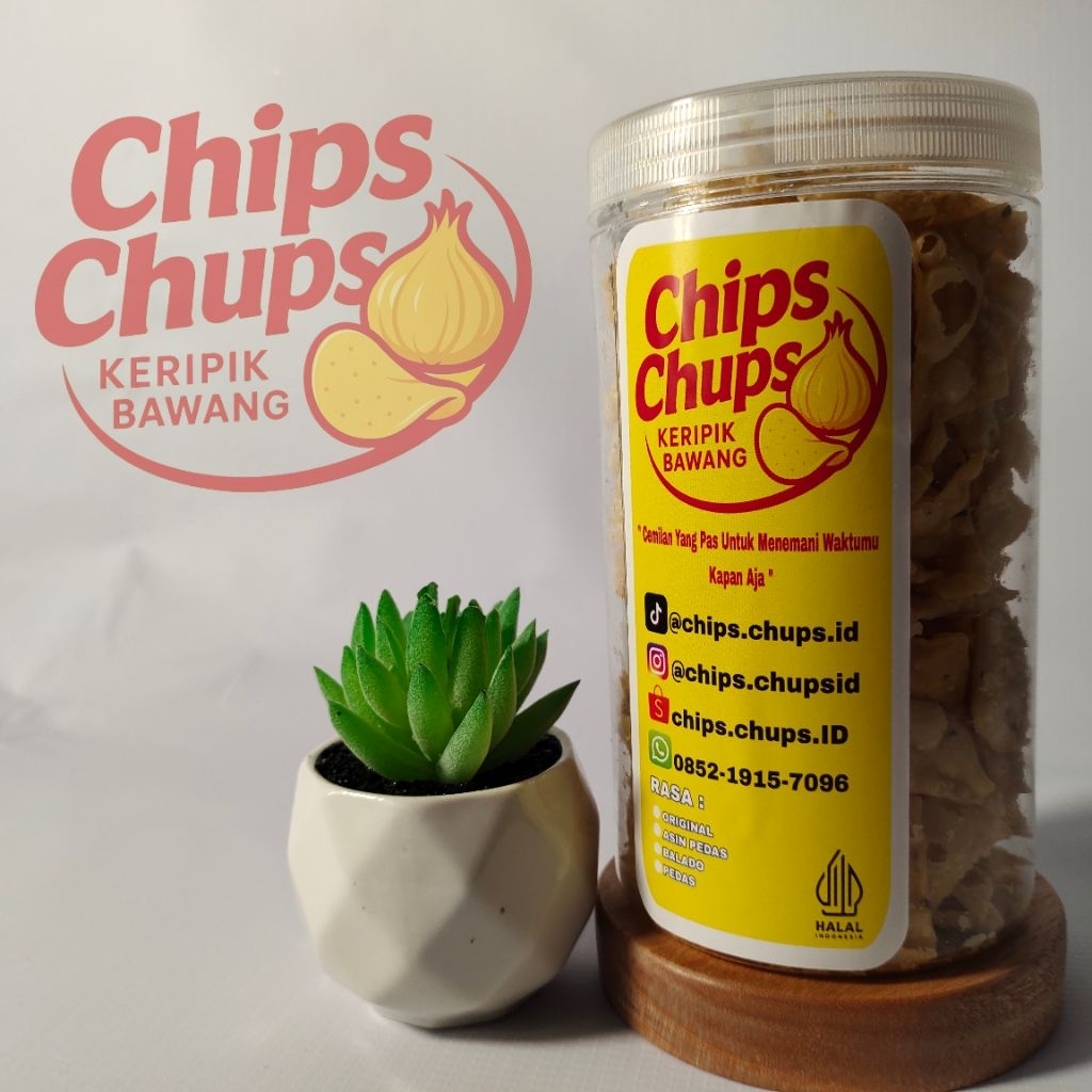 

Keripik Bawang Snack ChipsChups Size Toples 1000ml Enak Lezat Gurih Nikmat Halal