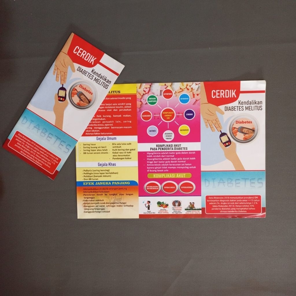 Leaflet / Brosur Diabetes Melitus, Brosur Kesehatan , Media Promkes, Leaflet Kesehatan DM
