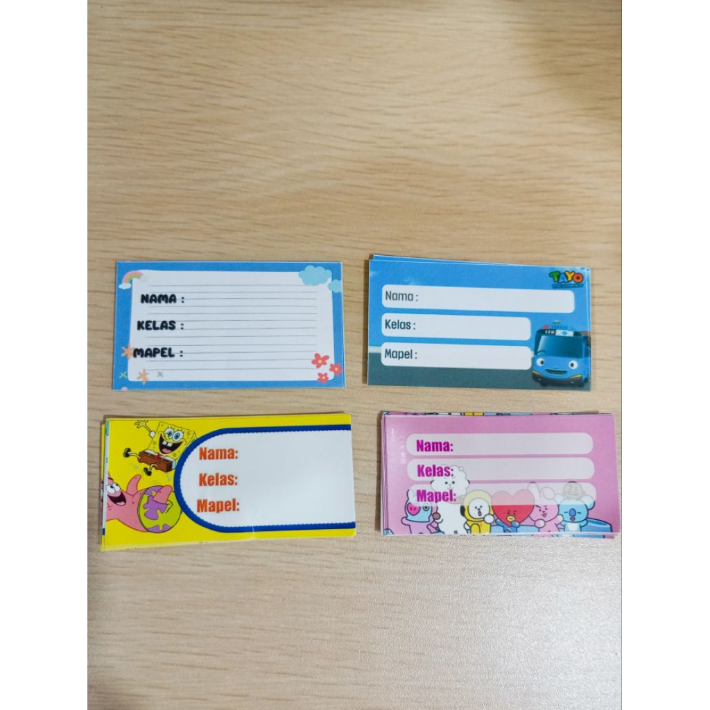 

(10PCS) STIKER NAMA BUKU MOTIF PACK