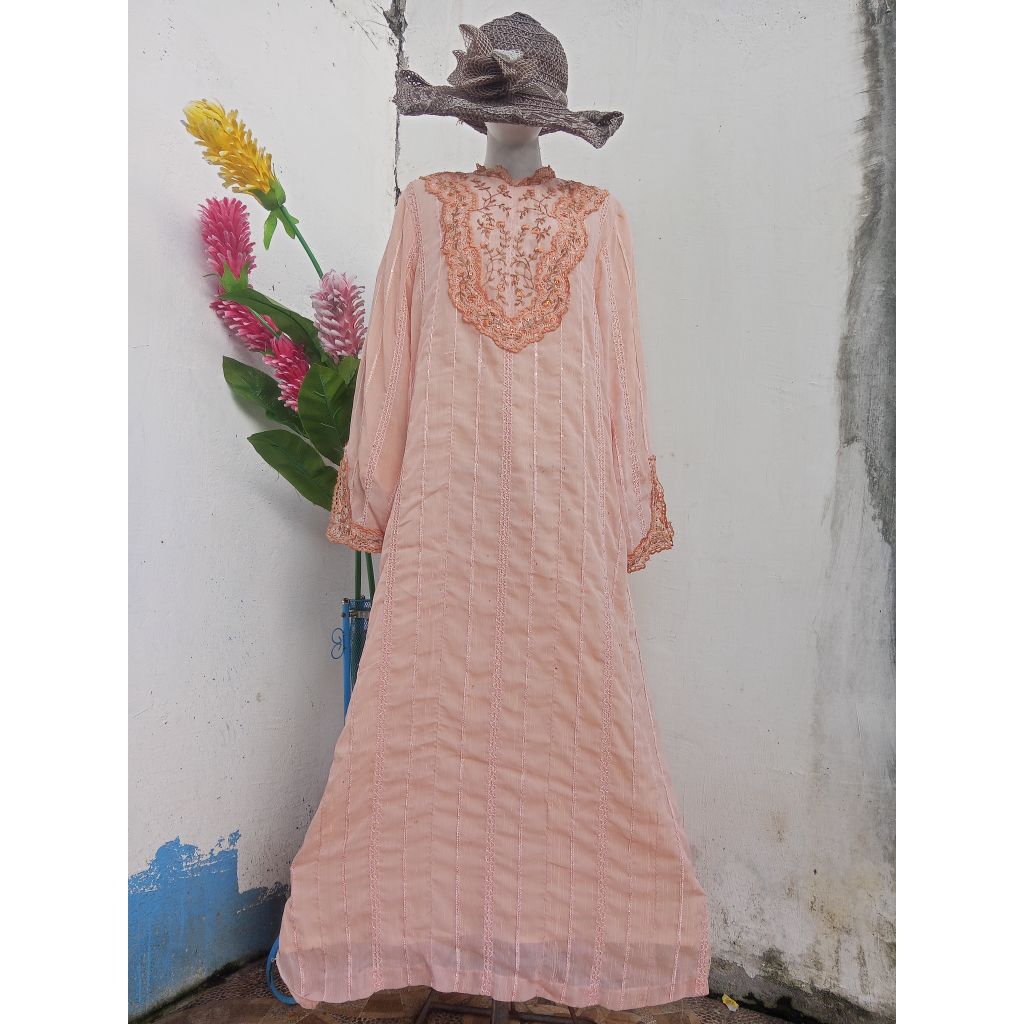 PL Gamis Berkualitas Ceruty Bordir Bunga