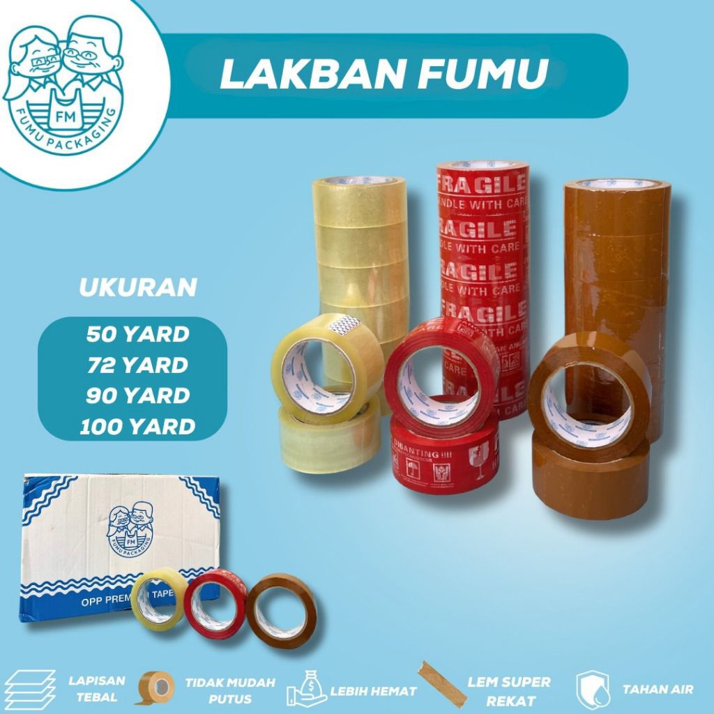 

Lakban Coklat 90 Yard Lakban Bening 90 Yard Lem Kuat/Lakban Kuat/Lakban Tebal/Lakban Murah