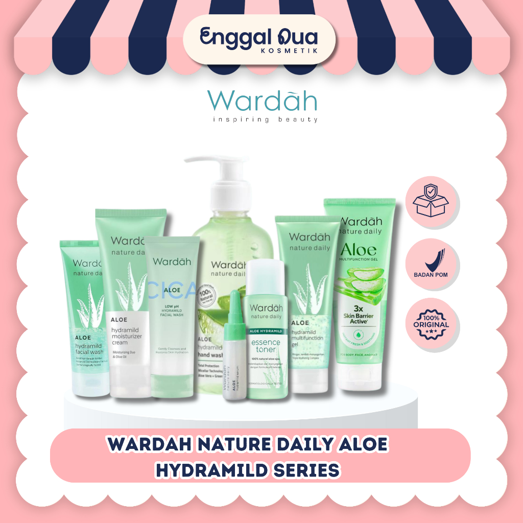 Wardah Nature Daily Aloe vera Series - Multifunction Gel / Moisturizer Cream / Serum / Toner Wajah C