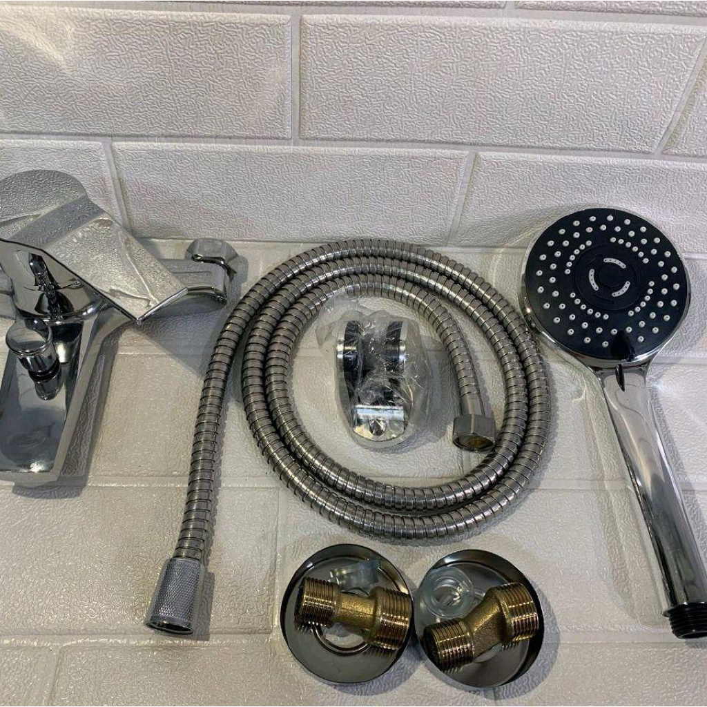 Kran Air Panas Dingin + shower Mandi fleksibel dan alat pasang