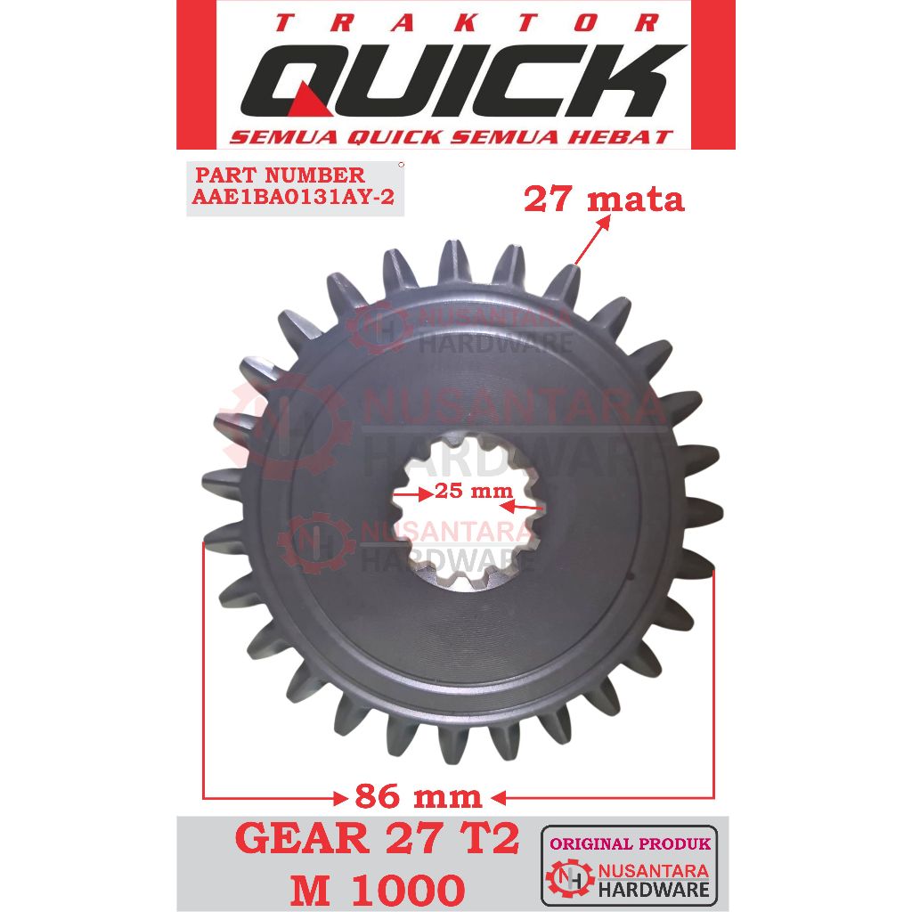 gear 27t2 traktor quick m 1000,gigi 27 mata t2 quick m 1000, gir 27 mata quick m1000, spare part tra
