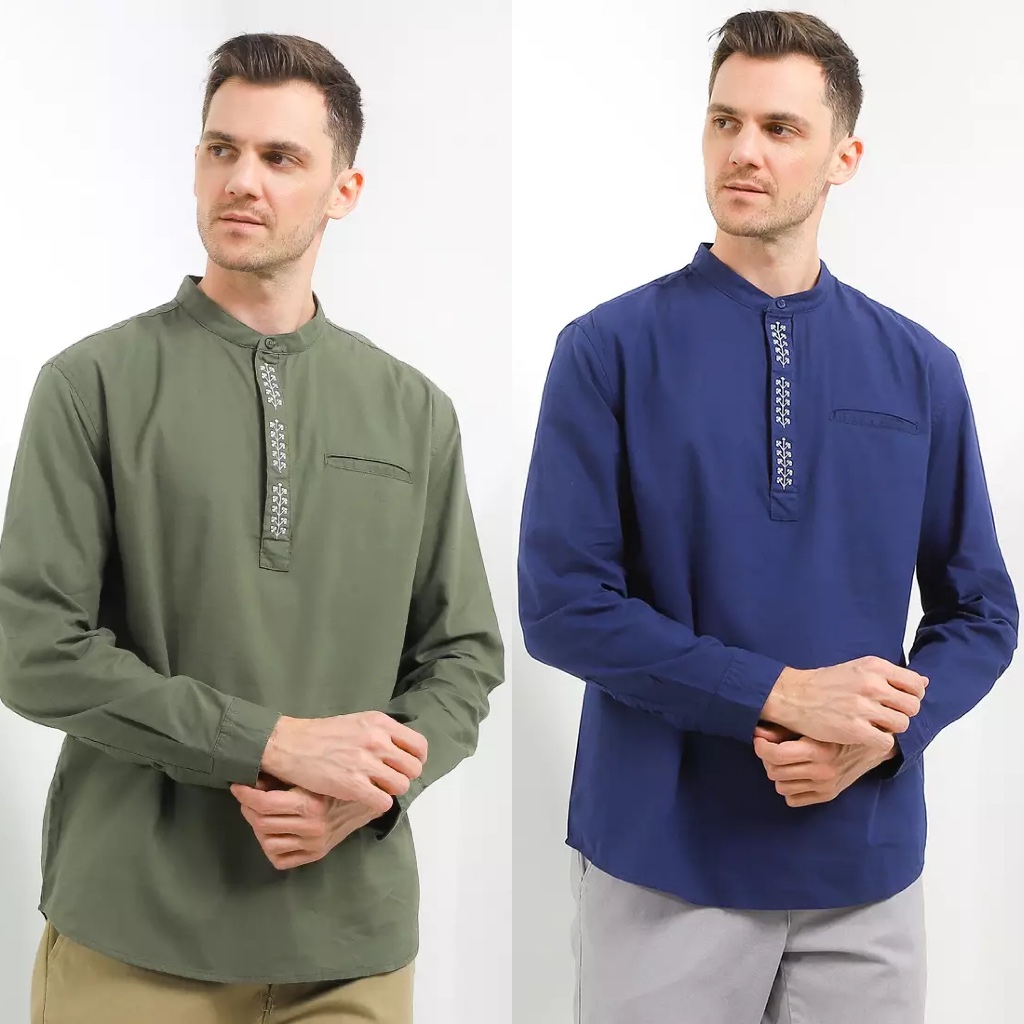 Hush Puppies Kk Konya Ls Original (Pakaian Kemeja Koko Pria Lengan Panjang)