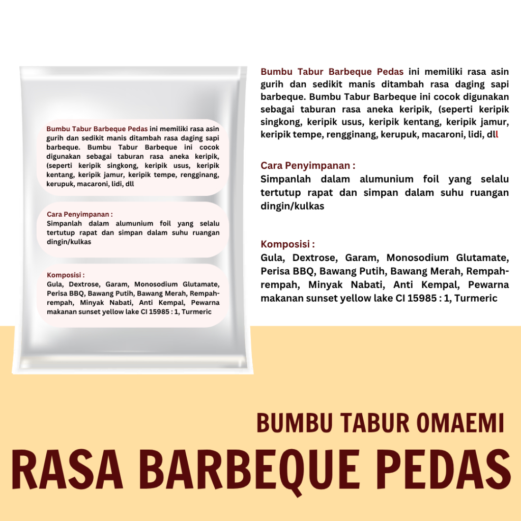 

Bny31 BUMBU TABUR BBQ PEDAS 1KG