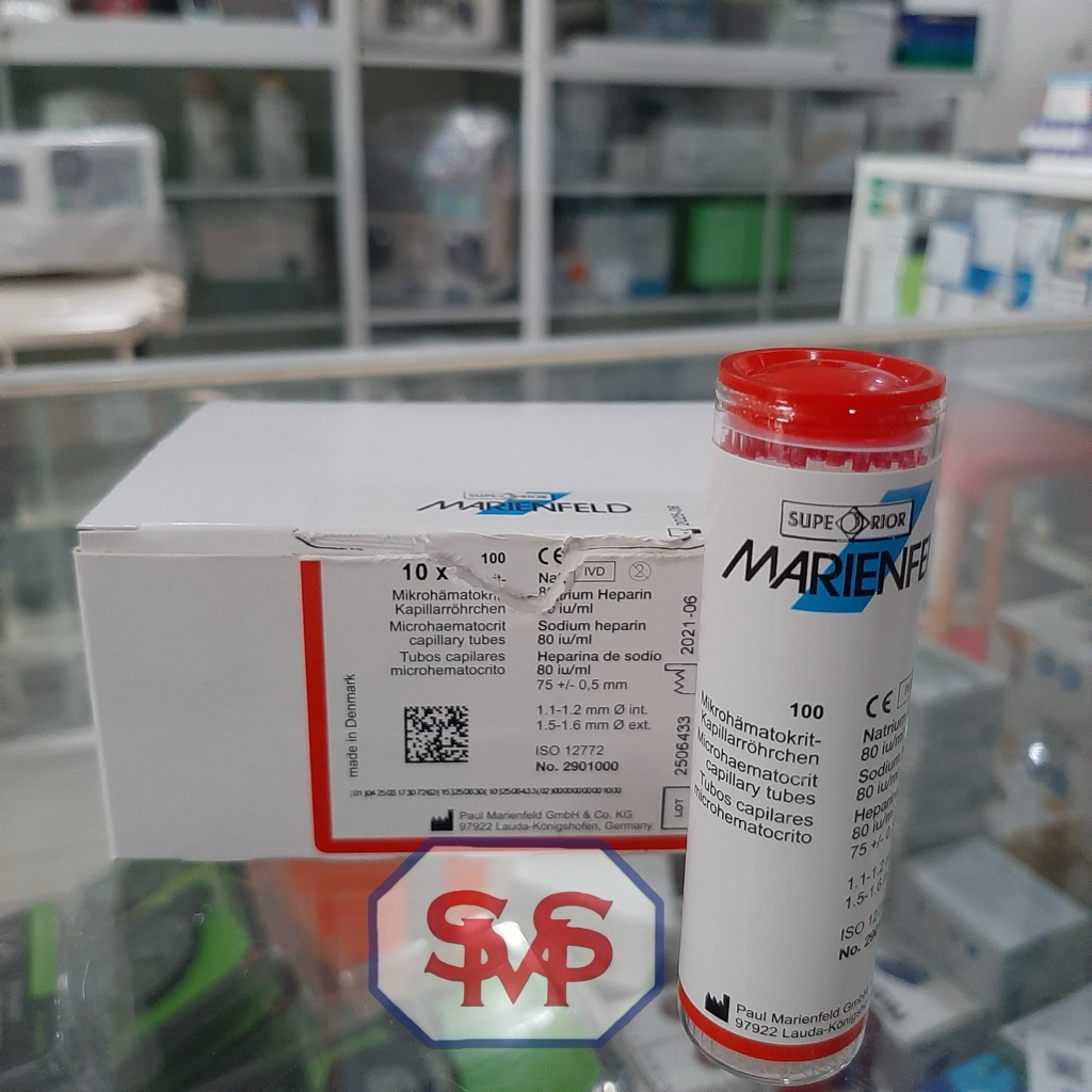 Tabung Mikro Kapiler Hematokrit Tube Merah Marienfeld Superior
