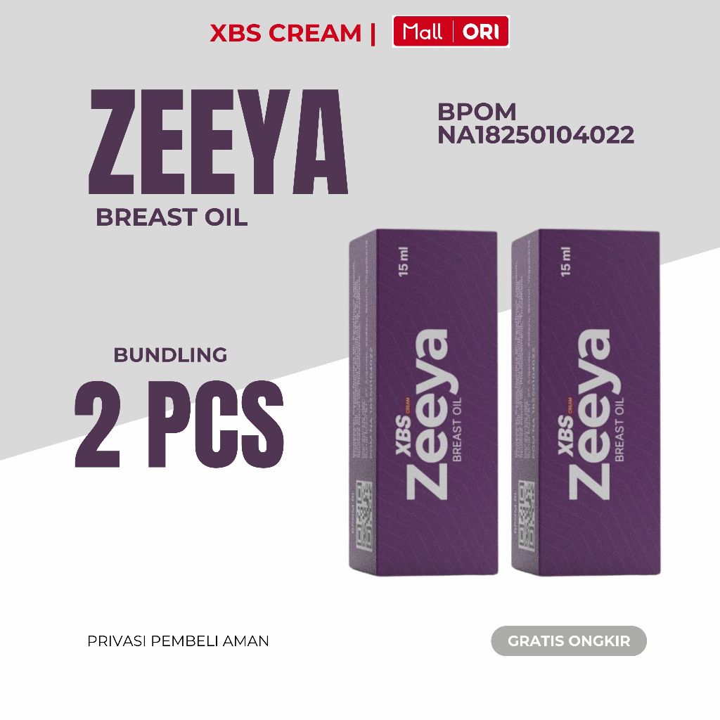 XBS CREAM - bundling 2 pcs Zeeya Breast Oil perawatan payudara BPOM