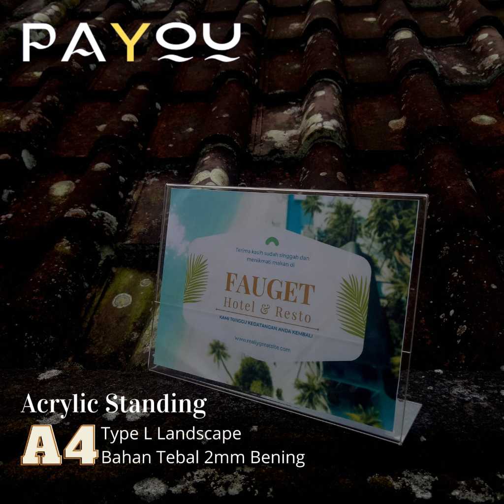 

Acrylic Standing A4 L Potrait/ Landscape/ Tempat Brosur/ Tent Holder (PO)