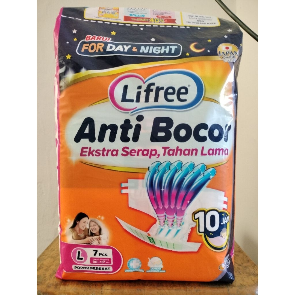 LIFREE Popok Perekat Dewasa / Popok Dewasa Perekat Ukuran L 7 / Popok Lansia  / Pampers Lansia.