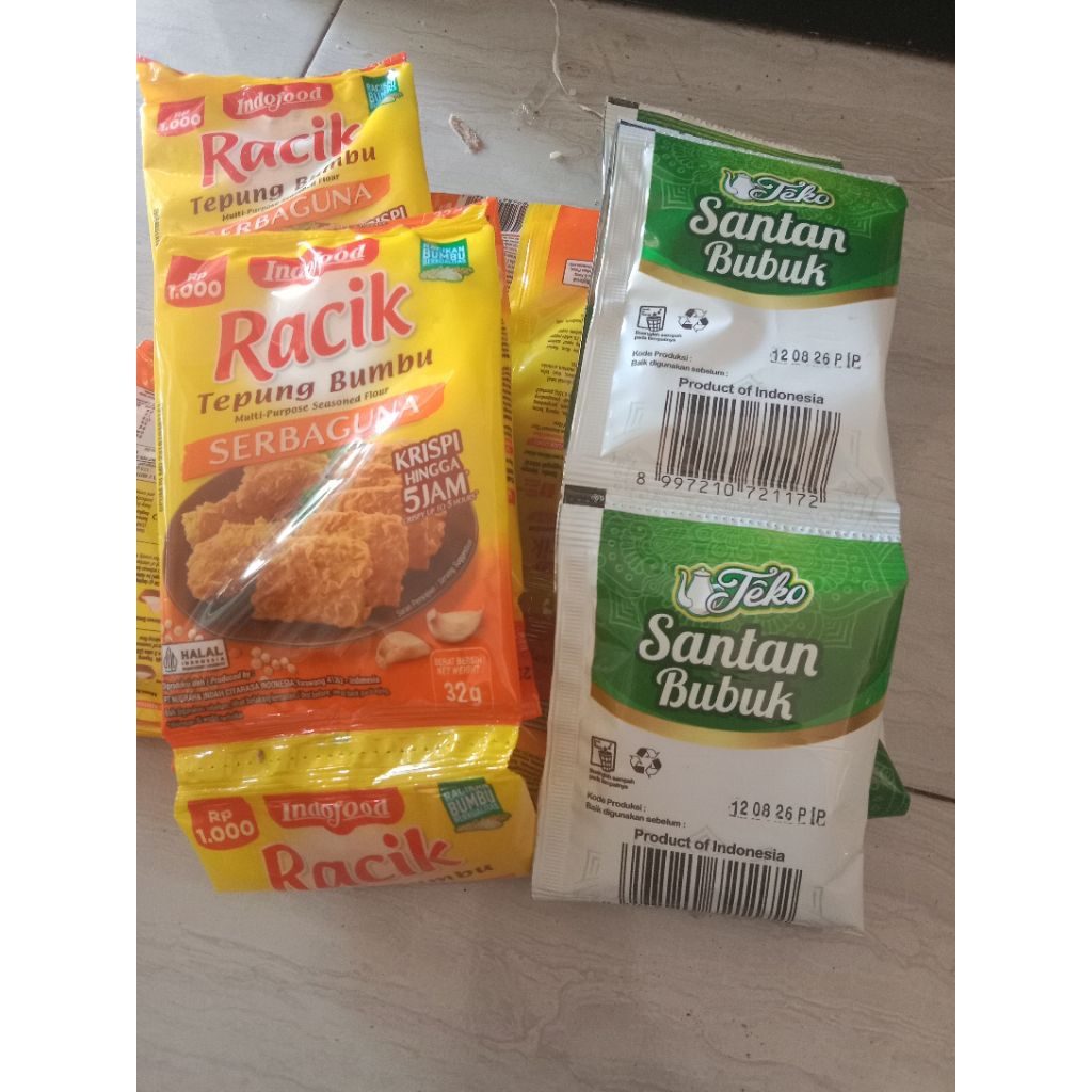 

Paket Murah 10pcs Racik serbaguna dan 10 pcs santan bubuk