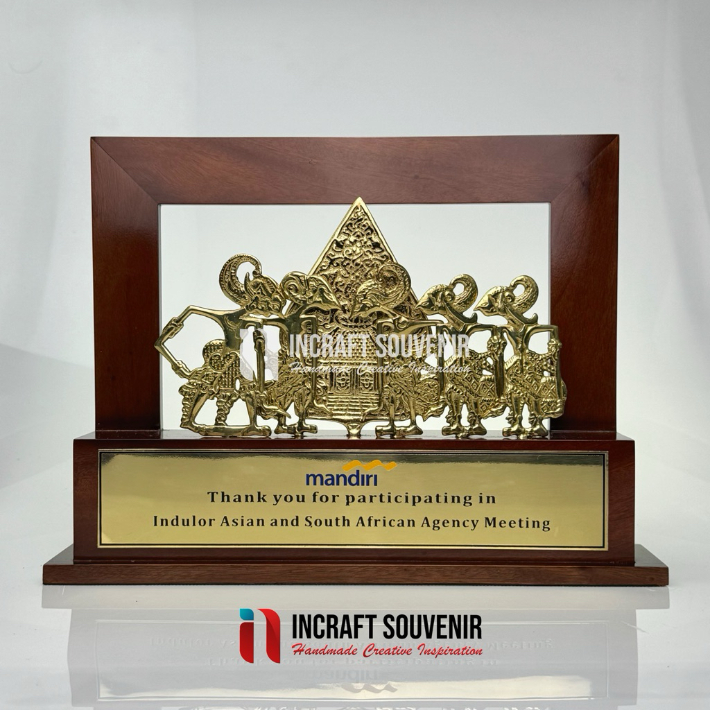 Plakat| Souvenir| Wayang Pandawa Lima| Logam Kuningan