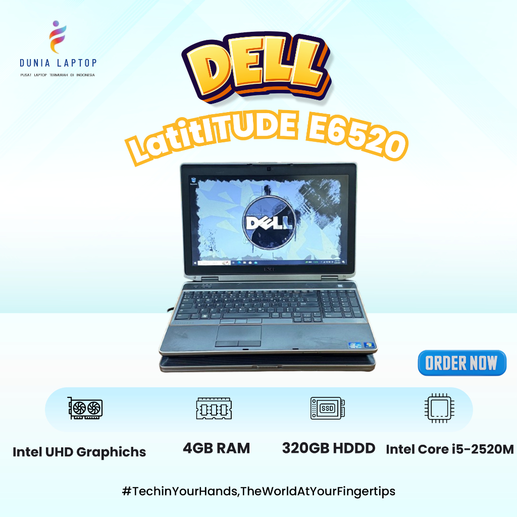 Dell Latitude E6520 Intel Core i5 Ram 4gb