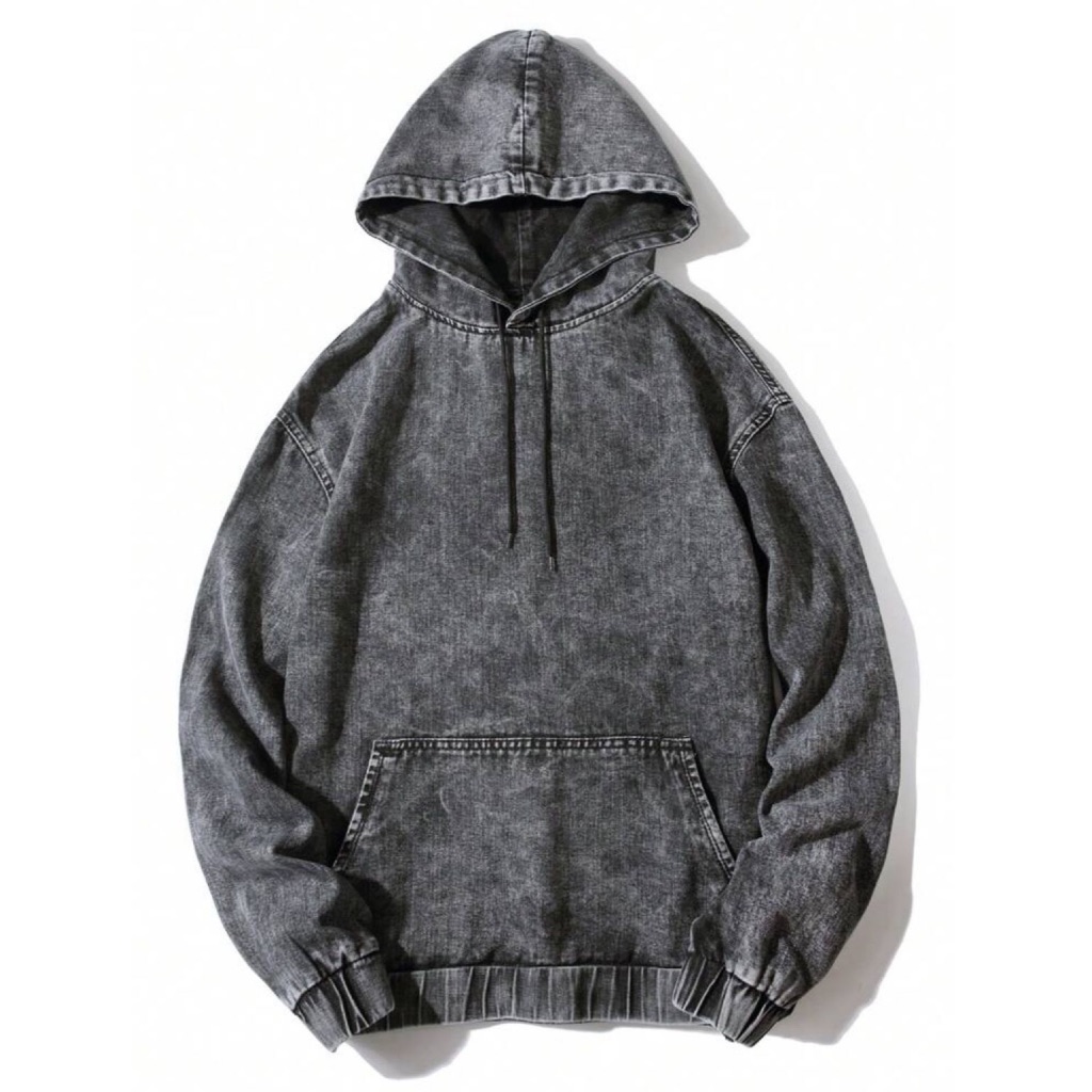 EIGHTEEN-jaket jeans denim model hoodie oblong jumper topi kupluk tebal