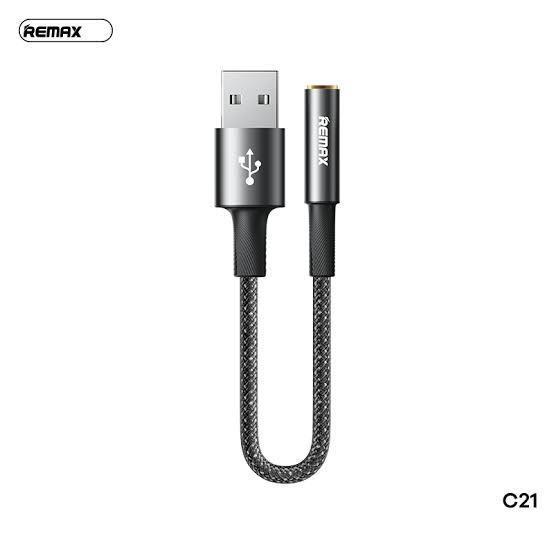 [ Remax Kabel Jack 3.5 to Usb C21 / usb to male aux ]